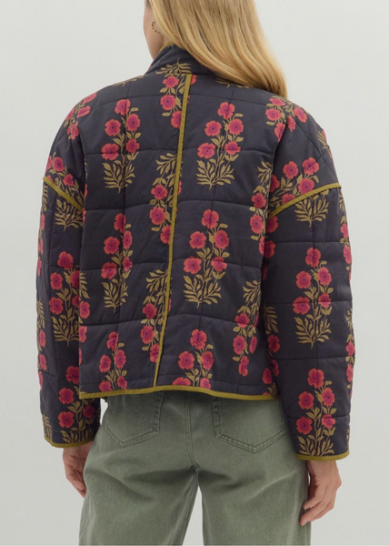 Medium Weight Floral Quilted Jacket