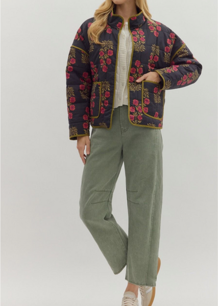 Medium Weight Floral Quilted Jacket