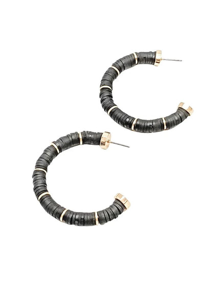 Black and Gold Hoop Earrings