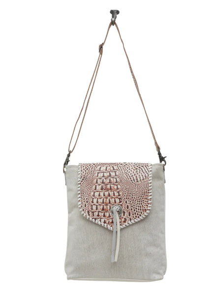 Smokey Aztec Leather & Hairon Crossboy Bag
