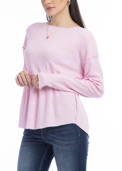 Pink Waffle Textured Knit Top ~FINAL SALE