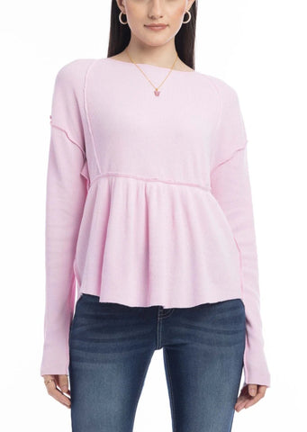 Pink Waffle Textured Knit Top ~FINAL SALE