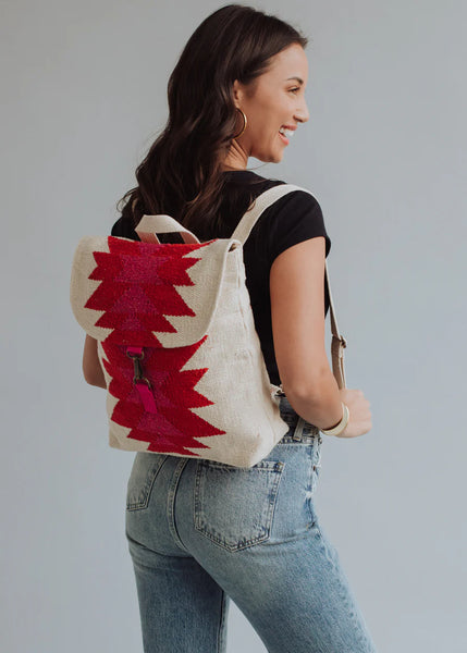 Aztec Western Red and Cream Backpack