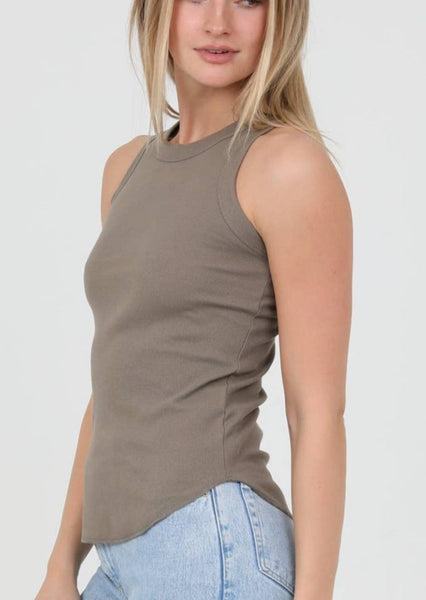 Ribbed Knit Tank With Rounded Hem~ FINAL SALE