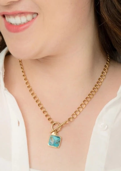 Abundant Hope Toggle Necklace in Turquoise