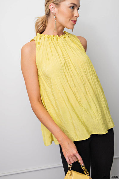 Classic Textured  Dandelion  Sleeveless Top