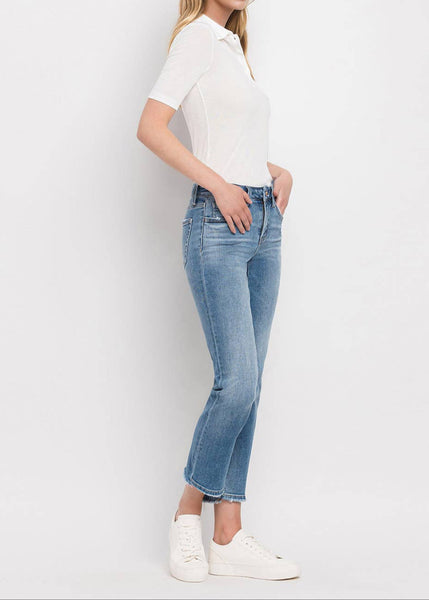 Mid Rise Crop Straight Leg Jeans by Flying Monkey