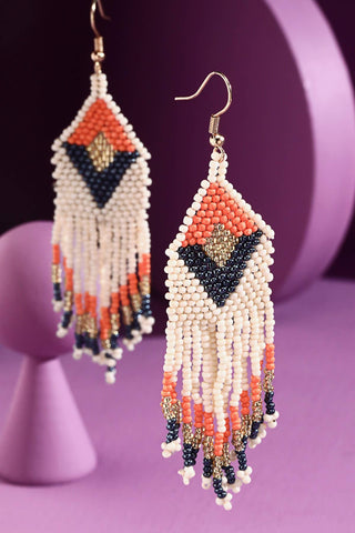 Boho Seed Bead Fringe Earrings