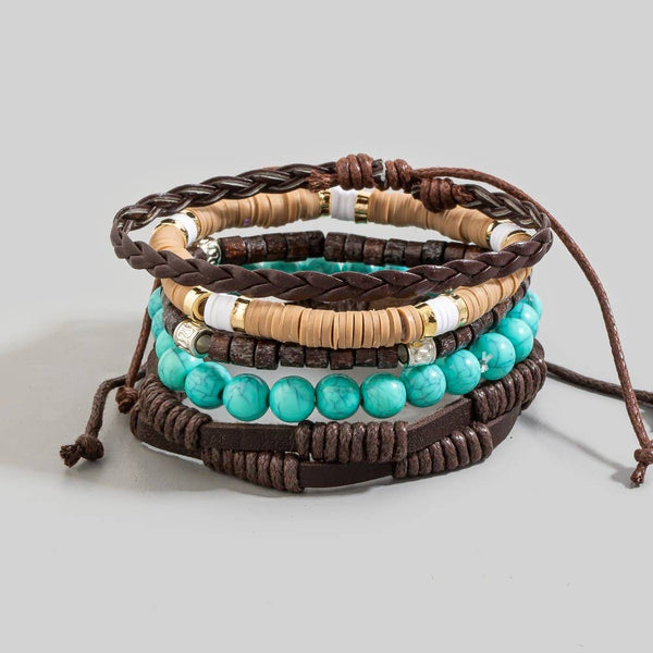 Assorted Beads And Braids Bracelet Set