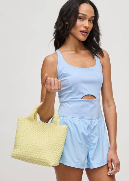 Sky's The Limit Small Woven Neoprene Crossbody: Butter