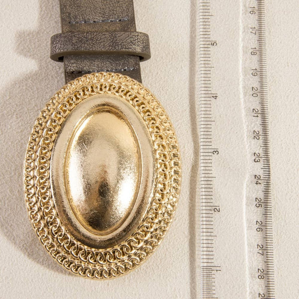 Western Ornate Ovals Vegan Leather Belt: GBR