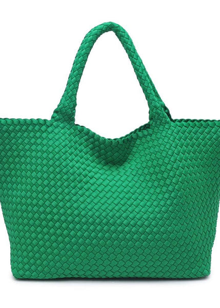 Sky's The Limit - Large Woven Neoprene Tote in Kelly Green