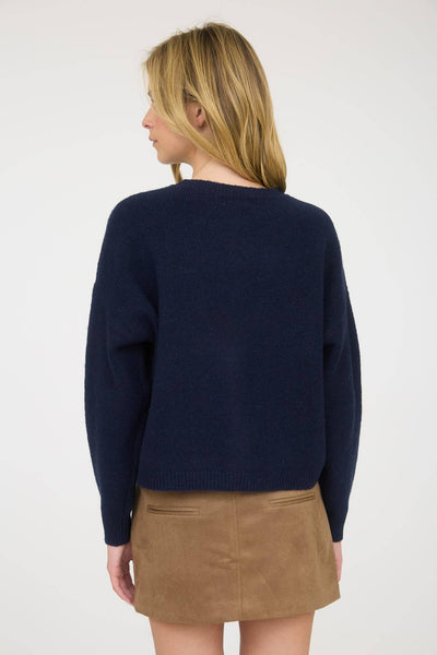 Saddle Up Horse Jacquard Cardigan in Navy