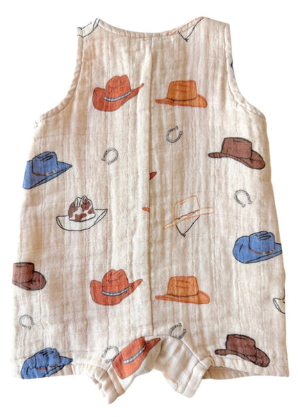 Lil' Cowboy Western Muslin Romper