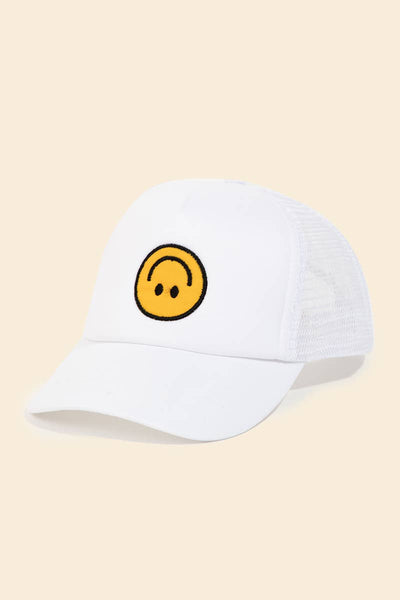 Upside Down Smiley Face Cap: WH