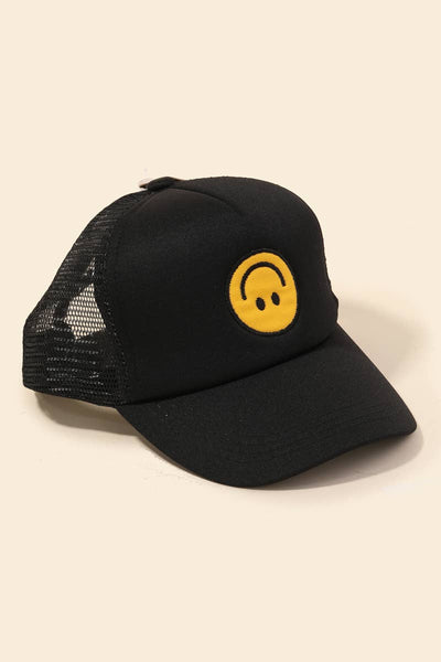 Upside Down Smiley Face Cap: WH
