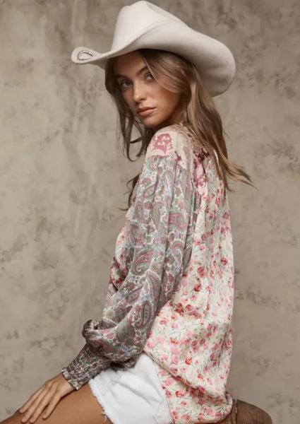 All Mixed Up Floral Print Blouse