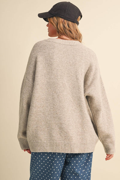 Super Soft Embroidered Sweater in Oatmeal