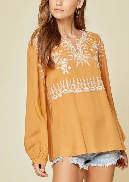 Marigold Embroidered Blouse ~ FINAL SALE