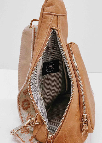 Austin Sling Bag: Caramel