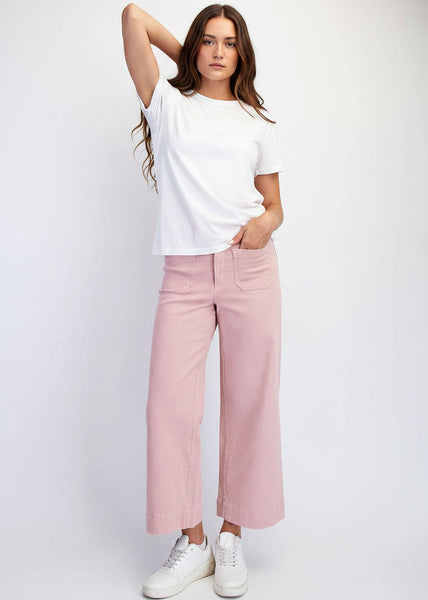 Dusty Pink Cotton Twill Pants