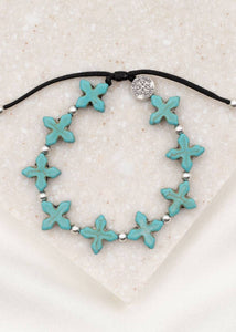 Grounded In Faith Cross Bracelet ~ Blue / Silver
