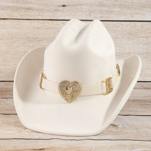 Western Heart Buckle Cowboy Hat: BK