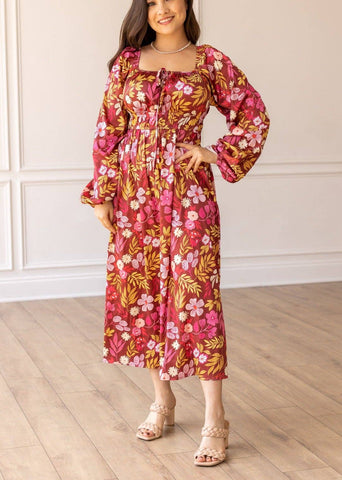 Wine Garden Romance Maxi Dress
