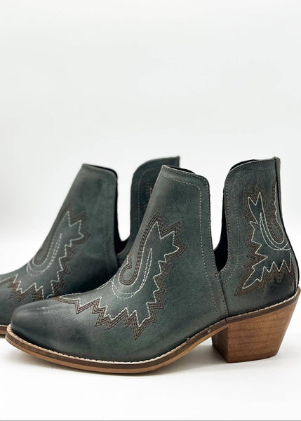 Western Kickin' Booties in Teal