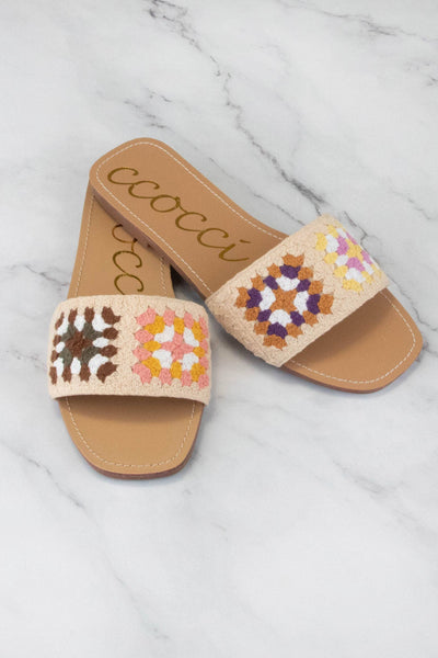 REEF SQUARE CROCHET SLIDE: LAVENDER/GREEN / 5.5