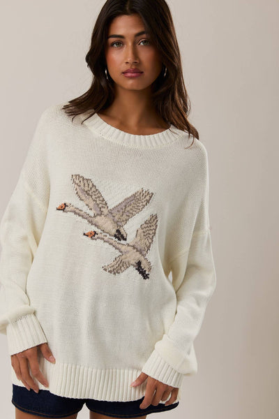 Soaring High Duck Graphic Sweater