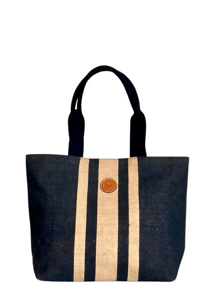 Burlap French Tote Bag