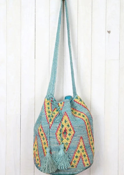 Boho Vibes Pattern Bucket Drawstring Bag