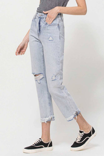 VERVET BY Flying Monkey Super High Relaxed Cuffed Straight Leg Jeans ~FINAL SALE