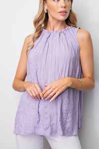 Classic Textured Lavender Sleeveless Top