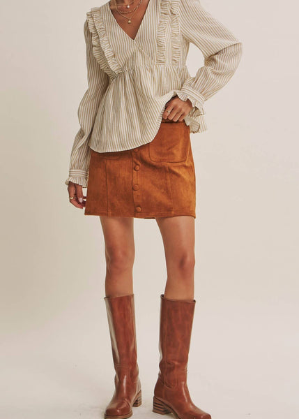 Western Stroll Faux Suede Mini Skirt