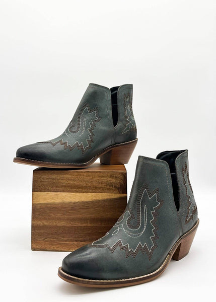 Western Kickin' Booties in Teal