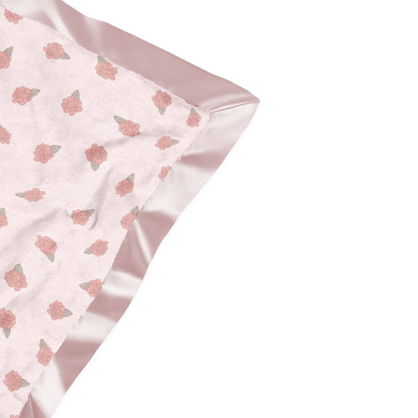 Reversible Baby Blanket Bloomin' Cowboy Boot with satin trim