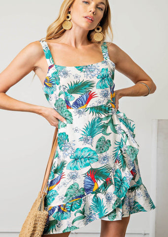 Tropical Print Sundress