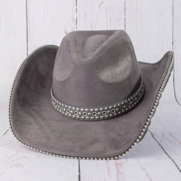Studded Trim Western Cowboy Hat: DGR