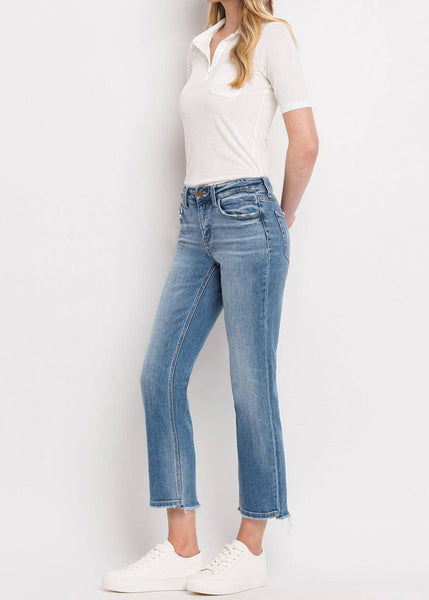 Mid Rise Crop Straight Leg Jeans by Flying Monkey