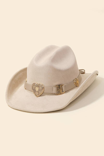 Western Heart Buckle Cowboy Hat: BK