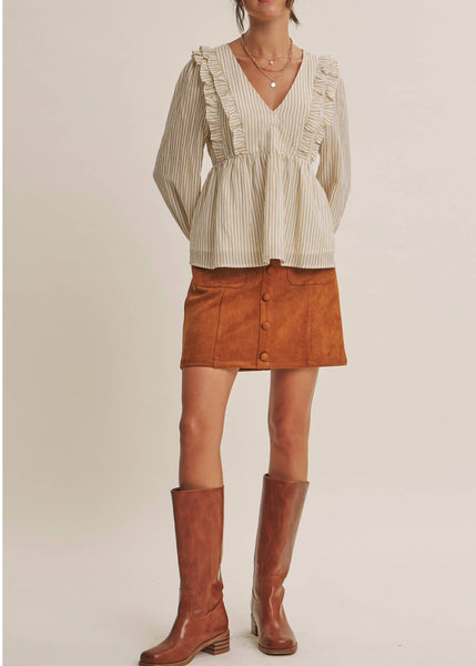 Western Stroll Faux Suede Mini Skirt
