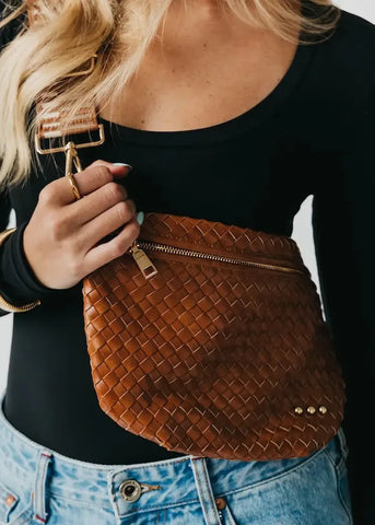 Westlyn Woven Vegan Leather Sling Bag