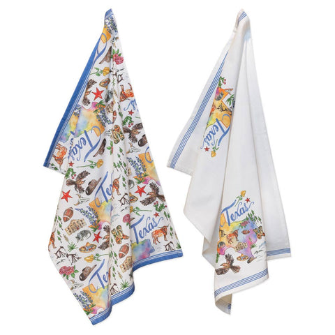 Texas State Collection 28" Cotton Tea Towels~ Set Of 2