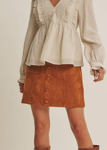 Western Stroll Faux Suede Mini Skirt
