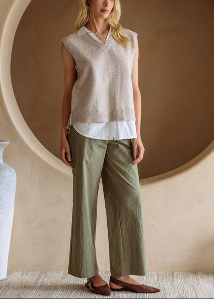 Stylish Mix Media Shirt Vest