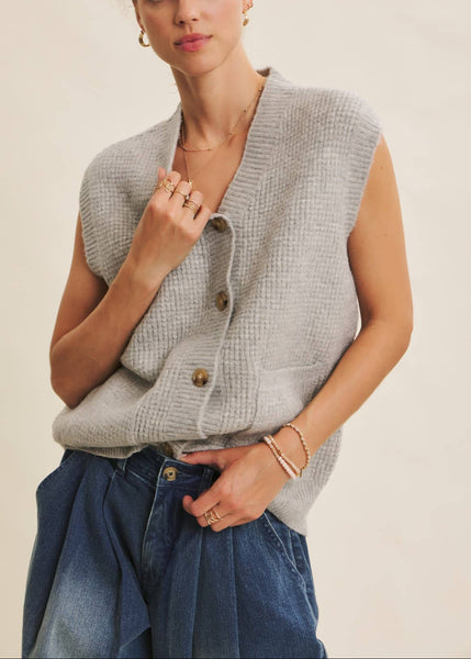 Waffle Textured Cozy Sweater Vest