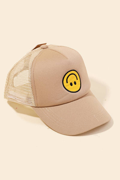 Upside Down Smiley Face Cap: WH