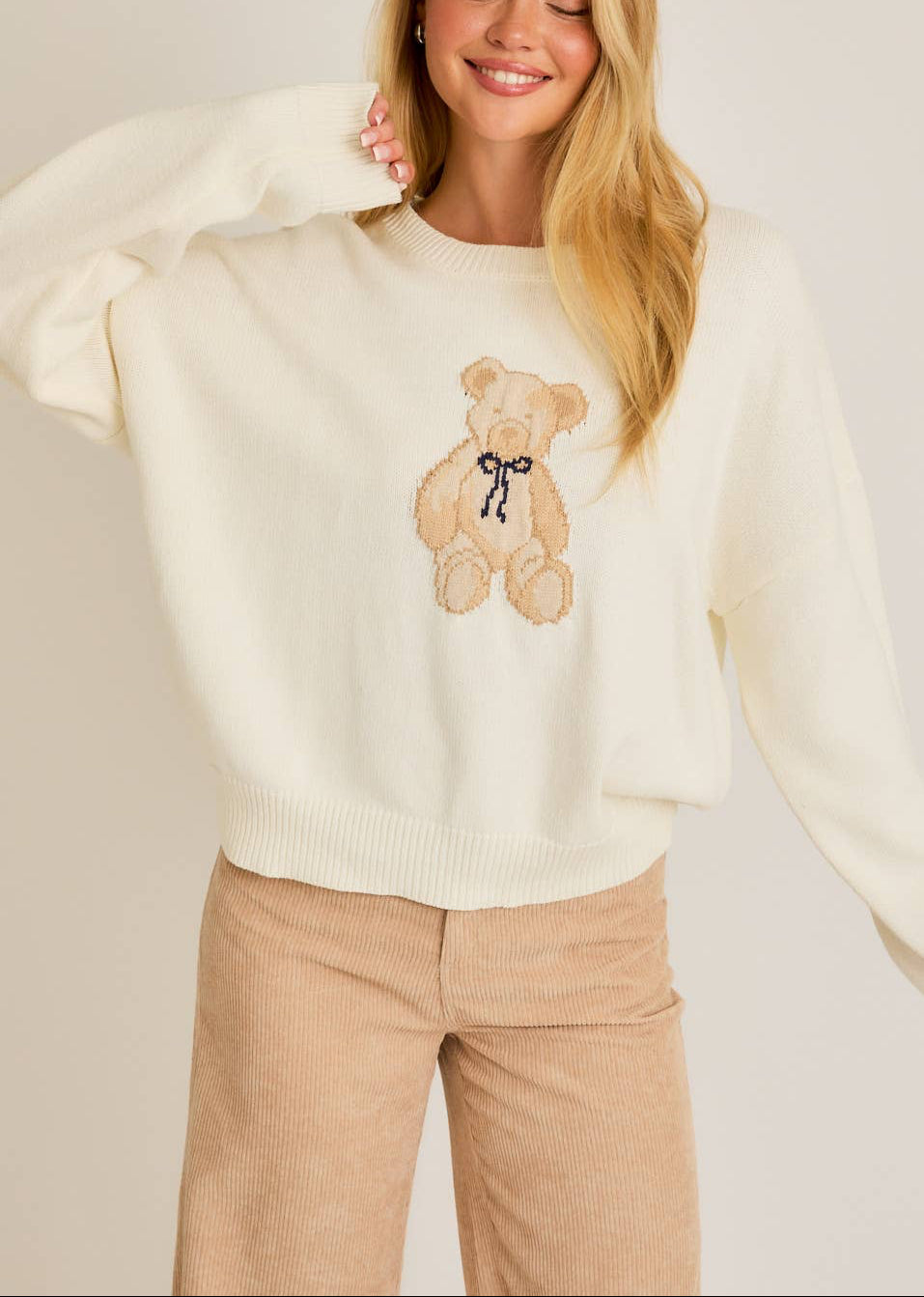 Vintage Vibes Teddy Bear Crewneck Sweater